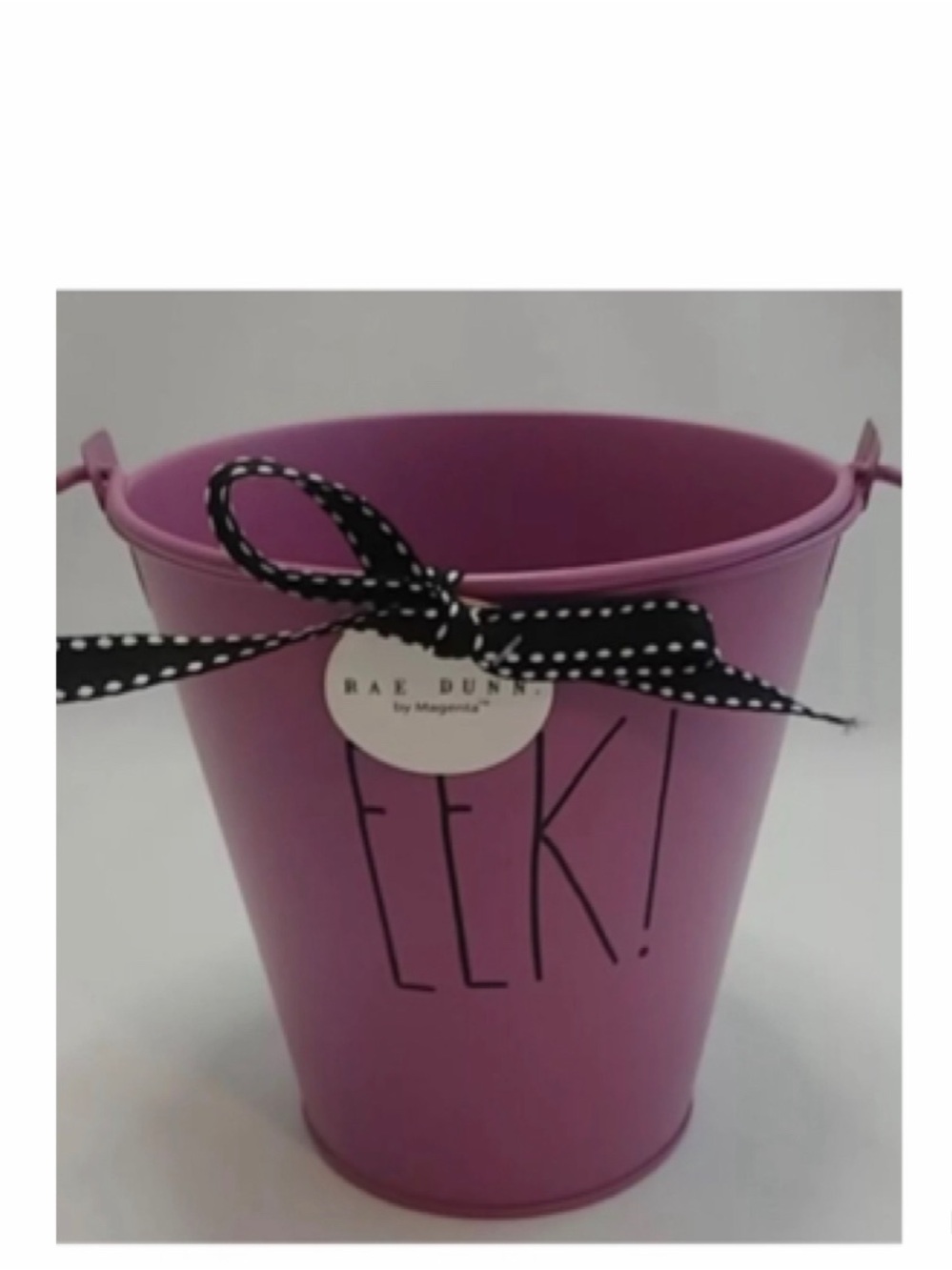 NEW Rae Dunn Purple Halloween EEK! Metal Bucket